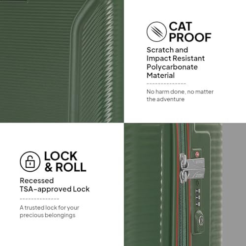 Image of American Tourister Robotech Sport|Small Size Cabin Trolley Bag (55 cm)|360 8 Wheel Spinner Travel Luggage|Hard Case Polycarbonate Suitcase|Recessed TSA Lock|Dark Green
