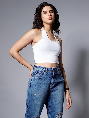 Image of HIGH STAR Women's Solid Regular Fit Tops