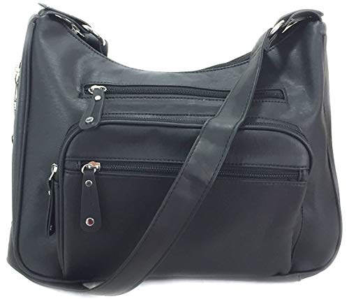 Image of Concealed Carry Hobo Bag Locking Crossbody Bag with Built-in Credit Card Slots