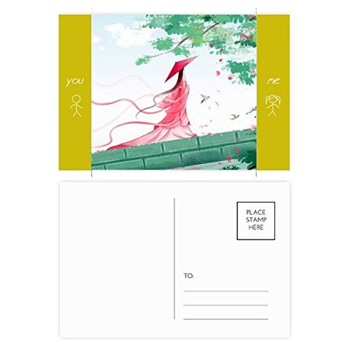 Carte postale style chinois multicolore lot de 20 pièces pour offrir à un ami