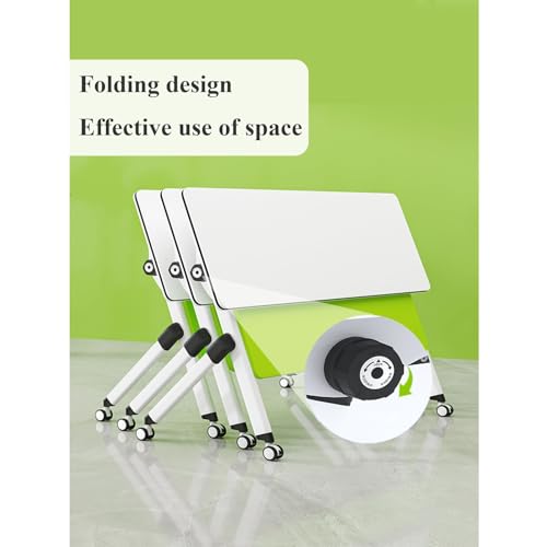 Tavolo da conferenza Pieghevole Mobile 55"x20"x30" con Piano Ribaltabile, salvaspazio, con Ruote per riunioni e Formazione - Design modulare Portatile Nero