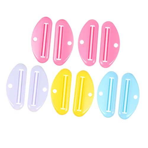 FRCOLOR 10pcs Plastic Squeeze Toothpaste Tooth Pastetooth Squeeze Toothpaste Squeezer Tool Toothpaste Dispenser Squeezer Tube Squeezer Tool Toothpaste Roller Household Makeup Set Abs