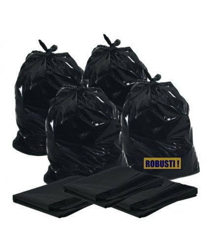 PZ 50 SACCHI ULTRA STRONG SUPER RESISTENTI PER IMMONDIZIA CM 55 X CM 65 MICRON 40 PER SPAZZATURA E RACCOLTA DIFFERENZIATA PLASTIC BAGS (200)