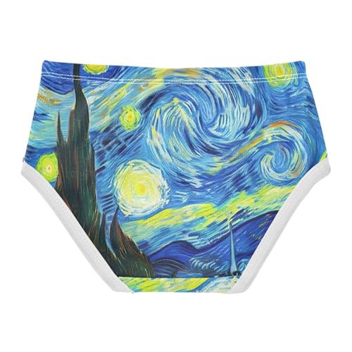 Cotton Toddler Girls Underwear Starry Night Little Girl Panties Pattern Underpants Briefs 2t2