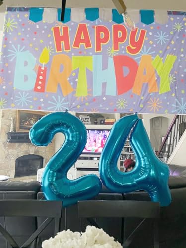 Image of 5 Balloon Numbers Birthday Decorations, 40In Light Blue Balloons for Party | Eye-catching Appearance, Perfect Decorative Centerpieces, Convenient Self-sealing Structure, Widely for Various Occasions