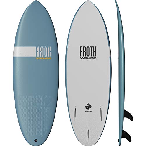 Boardworks Froth! | Soft Top Surfboard | 3 Fins | Wake Surfboard | 5' 6' | Sky, (Model: 4430299508)