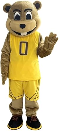 Sports Golden Gopher Mascot Costume for Adults Men & Women with Built-in Fan Inside the Head
