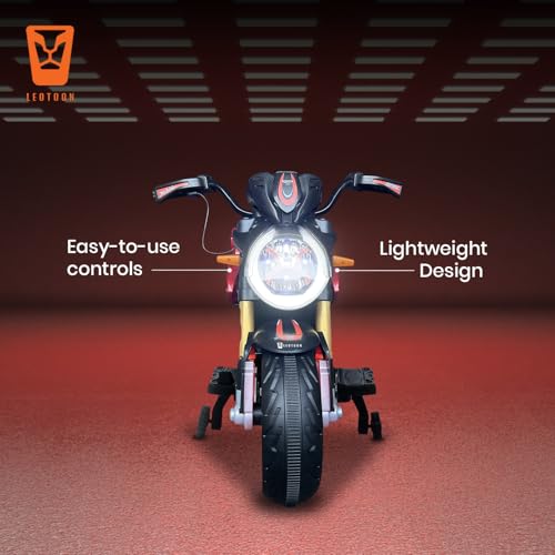 Image of 800cc Superman Bike | 12V /5AH Battery | 12V /15000 RPM 2 Motors | Hand Accelerator | with Bluetooth | Key Start | Dazzling LED Wheels | Multimedia Fun | BIS Certified | (Superman) (3-10 Years)