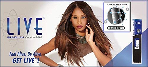 Sensationnel Live 100% Human Hair Keratin Remi Brazilina Yaki 10s" #1 (#1B)