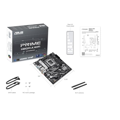 PRIME H810M-A WIFI, Scheda Madre Intel mATX, 6+1+1+1 Fasi di Alimentazione, Slot DDR5, PCIe 4.0, 2 Slot M.2, WiFi 6E, Ethernet Intel 16 GB, DisplayPort, HDMI, USB-A 10 Gbps, USB-C 5 Gbps, Nera - Scheda madre - Immagine 5