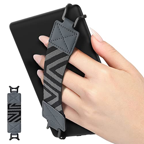 MoKo Correa de Mano de Seguridad para 6-8" Kindle eReaders Fire Tableta, Kobo/Kindle/Voyaga/Lenovo/Sony Kindle E-Book Tablet, Soporte de Agarre de Dedo Elástico Multifuncional Tableta, Gris Espacial