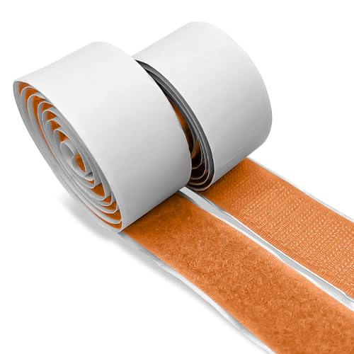1 Inch Orange Hook and Loop Tape 1 Yard Self Adhesive Sticky Strong Back Fastener Nylon Excellent Grip Strips Heavy Duty Fastener Roll for Fixing and Hanging Home Office School Car and Crafting