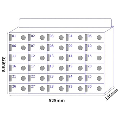 Estación de carga de pared con cerradura para teléfonos móviles - 60 taquillas seguras con puertos de carga y llaves, perfecto para reuniones de oficina, eventos y escuelas (25 puertas)
