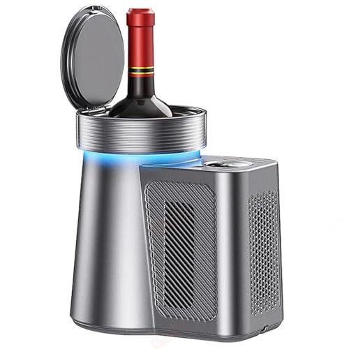 Enfriador De Vino Eléctrico 2-20°c para 1 Botella, Control De Temperatura Ajustable, Refrigerador Termoeléctrico para Vino Tinto Blanco Rosado, para Hogar Oficina Fiestas