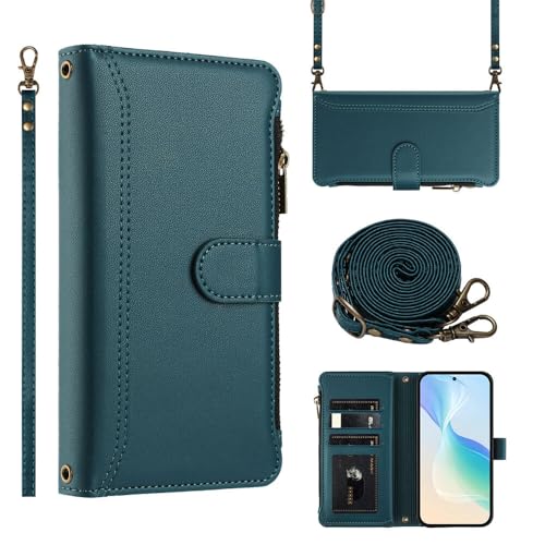 Pochette Oppo Reno 14 PRO 5G vert foncé idéale pour vos sorties avec sa longue sangle