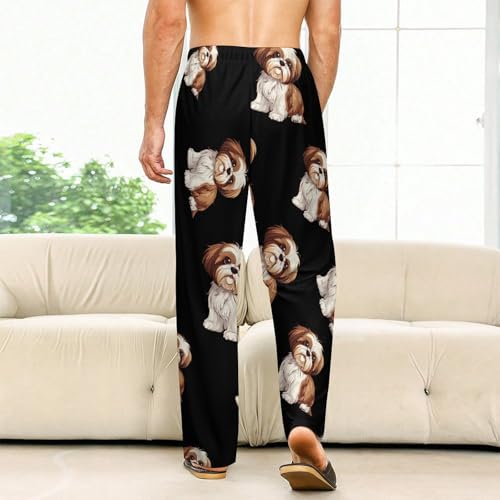 Shih Tzu Dog Soft Pajama Pants Casual Lounge Pants Joggers Pj Bottoms with Pockets for Men Women2