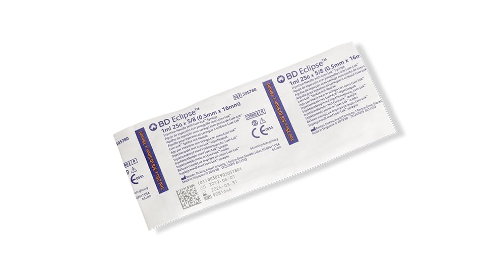 BD Eclipse Needle, 25 G x 5/8 in. #305780, (50 Count)