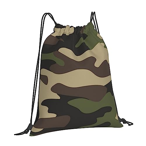 Green Brown Camo Drawstring Backpack Sports Gym Sack Sackpack String Bag Cinch Bag For Sport Yoga Travel Shopping Women Men2