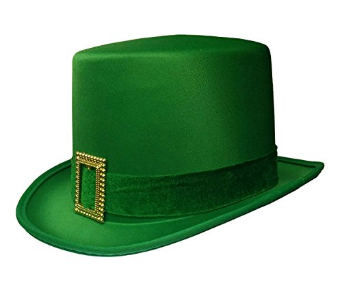 Nicky-Bigs-Novelties-St-Patricks-Day-Leprechaun-Hat-with-Gold-Buckle-Deluxe-Green-Top-Hat-Irish-Holiday-Costume-Accessory