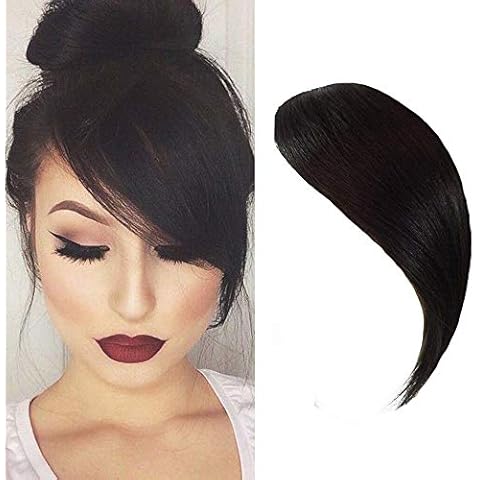 Dsoar Clip in Real Human Hair Side Bangs Cover