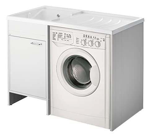 móvil lavado CUBIERTA DE MAQUINA negrari Garden Kit montaje bañera para Lavadora DX derecha SX Izquierda Puerta lavadora lavabo agua ácido Lavado plástico PVC externo interno L109 P60 109 x 60 H92 cm