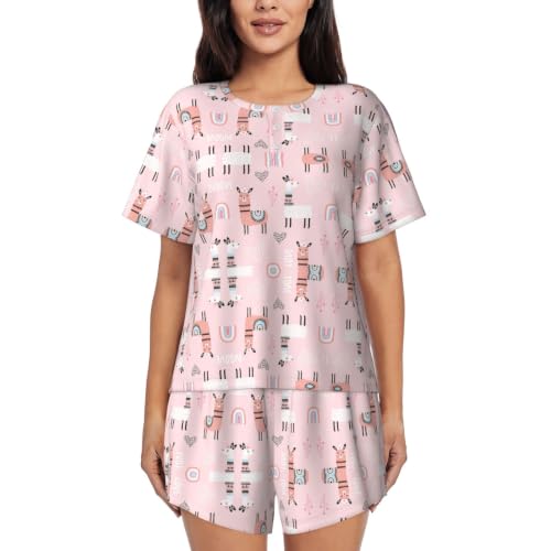 Pijama de 2 piezas para mujer que evita el calor con pantalón estampado de llamas cómodo