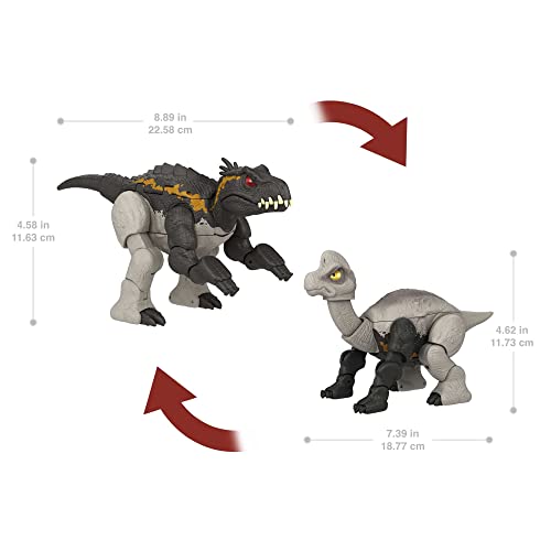 Mattel Jurassic World Fierce Changers Massive Stretch Giganotosaurus & Nasutoceratops [Collectables] Action Figure - vue 4