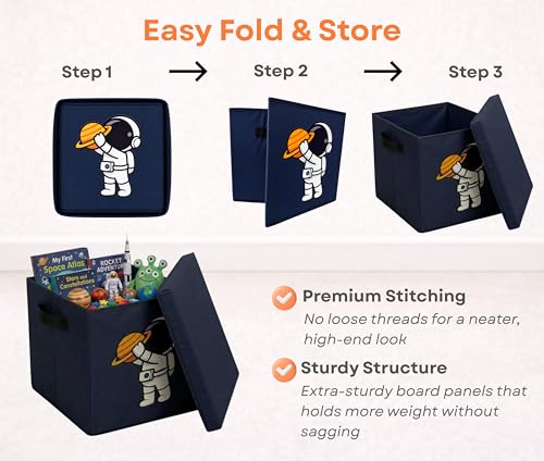 Image of Sopent Fabric Storage Box and Organiser with Lid