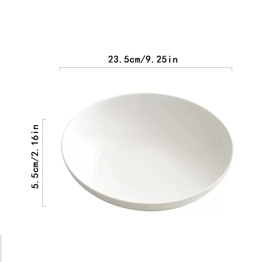 Insalatiera Piatto da cucina Contorno Bianco for la casa Piatto fondo Insalatiera di verdure Stoviglie for ristoranti di hotel in ceramica Forniture Per La Cucina(M)