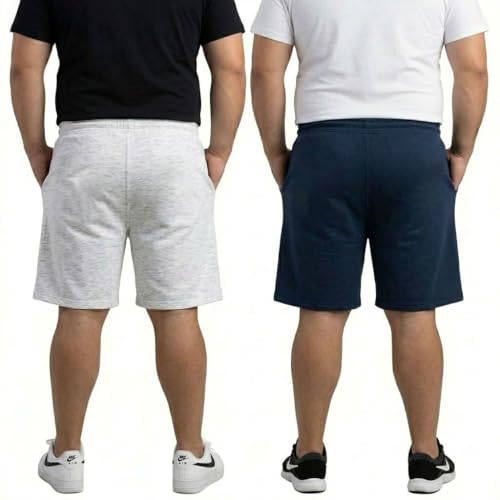 Image of Khakey The Men's Cotton Short for Men | Knee Length Plus Size Shorts for Men | Mens Regular Fit Cotton Lounge & Casual Short's | Soft Fabric (XXL, 3XL, 4XL, 5XL, 6XL, 7XL, 8XL)