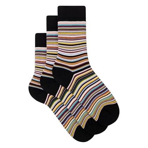 PS Paul Smith Women's Three-Pack Signature Socks, Multicolor, One Size
