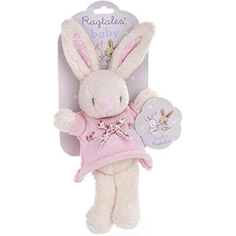 Ragtales RT902 Fifi Babbit Collection Soft Toy Baby Rattle, White Cover