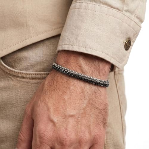 Galis Mens Bracelet - Stainless Steel for Men, Non Tarnish Rope Chain Bracelets, for Men, Dad...
