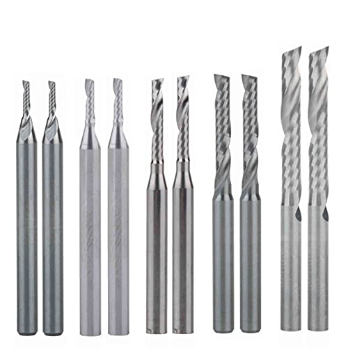 BERWENNY 1mm 1.5mm 2.0mm 2.5mm 3.175mm Thread Mills Carbide 1Flute Milling Cutter CNC Engraving Router Bit