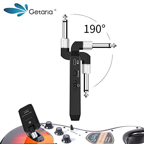 Getaria 5.8GHz Wireless Guitar System Rechargeable Guitar System Wireless Digital Transmitter Receiver Set for Electric Guitar Bass (5.8G Wireless)