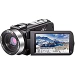 Video Camera Camcorder Full HD 1080P 30FPS 24.0 MP IR Night Vision Vlogging Camera Recorder 3.0 Inch IPS Screen 16X Zoom Camcorders Camera Remote Control with 2 Batteries
