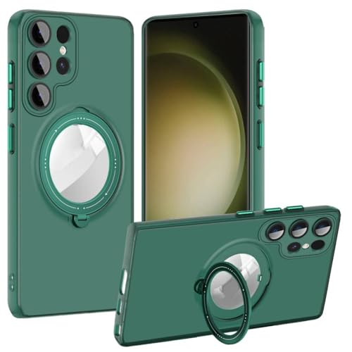 Coque Samsung S22 verte avec support et charge magnétique sans fil