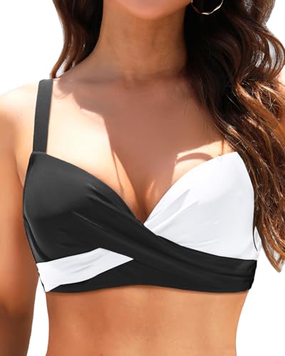 Image of Aqua Eve Women Underwire Bikini Top - Push Up Swimsuit Top Bra Padded Bathing Suit 2026 Twist Front Swimwear