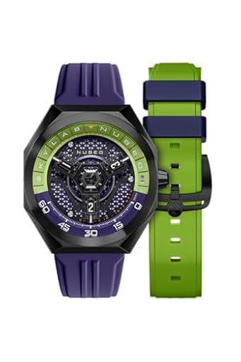 Nubeo Skylab NB-6083 - Reloj automático de edición limitada para hombre de 48 mm con correa de goma, gun metal, Correa | Ya disponible en tu tienda friki favorita! En mundofriki.es!