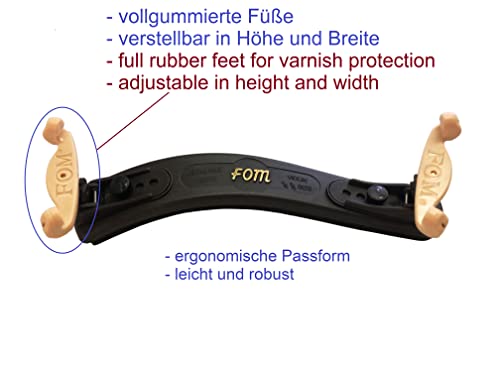 Schulterstütze Violine Geige, Gr. 3/4+4/4, verstellbar,ergonomisch, stabil, bequem