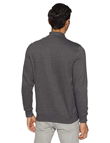 Image of Amazon Brand - Symbol Men Cotton Blend High Neck Zipper Sweatshirt (Available in Plus Sizes)