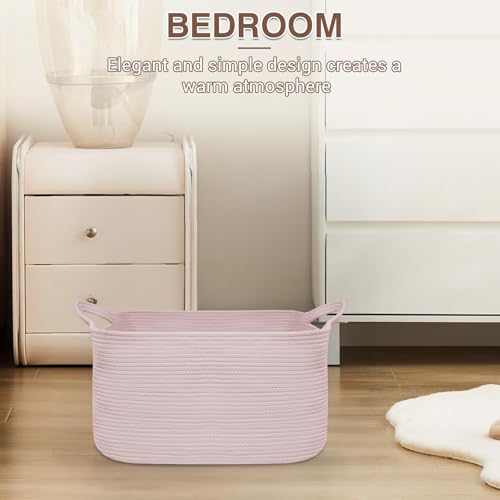 YOUDENOVA Large Blanket Basket, Rectangle Cotton Rope Storage Basket, Pink - 16.50 w/ Code + 50% Off Code 5DIZBABQ - image 6