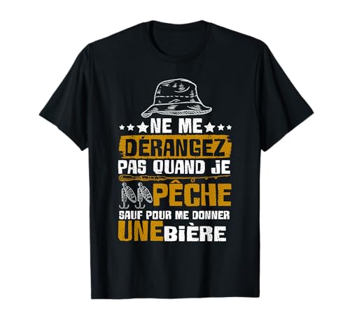 Pêcheur Et Une Bière Humour Pêche Sport Poisson Homme Cadeau T-Shirt