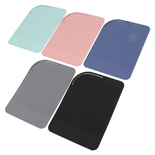 Alfombrilla de silicona resistente al calor para planchas y rizadores de cabello miniatura 4