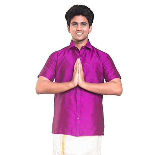 Image of THANGAMAGAN MENS SHIRT M VIOLET SIZE 40