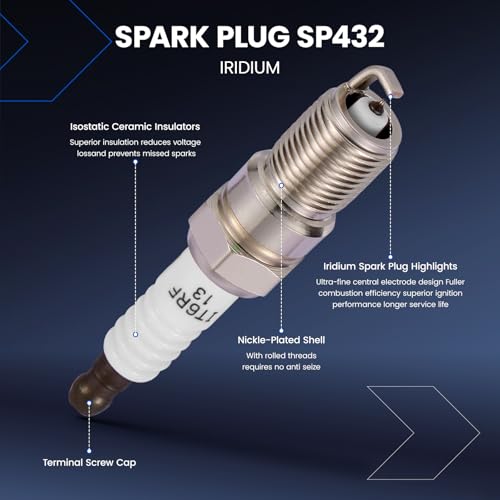 Image of 4-Pack UF541 Ignition Coils & SP432 Spark Plugs Kit Compatible with Mazda 5 2006-2007, L4 2.3L - Replaces LFB618100A LFB618100B LFB618100B9U LFB618100C9U UF-541 5C1741 GN10400 & more