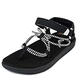 Teva Girls Voya Infinity Sandal, Black/Bright White, 6 Big Kid