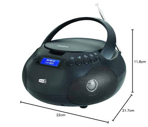 Majestic AH 264 DAB - Boom Box Portatile con Lettore CD, Radio DAB e FM, Ingresso AUX-IN, Nero - 6