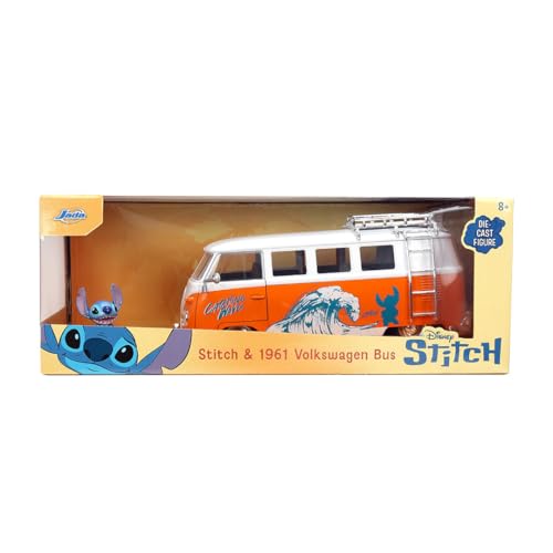 Jada STITCH 1961 VW BEETLE 1:24 die-cast scale model car with figure, Mehrfarbig, 15 cm x 30.5 cm x 11.5 cm - Image 4