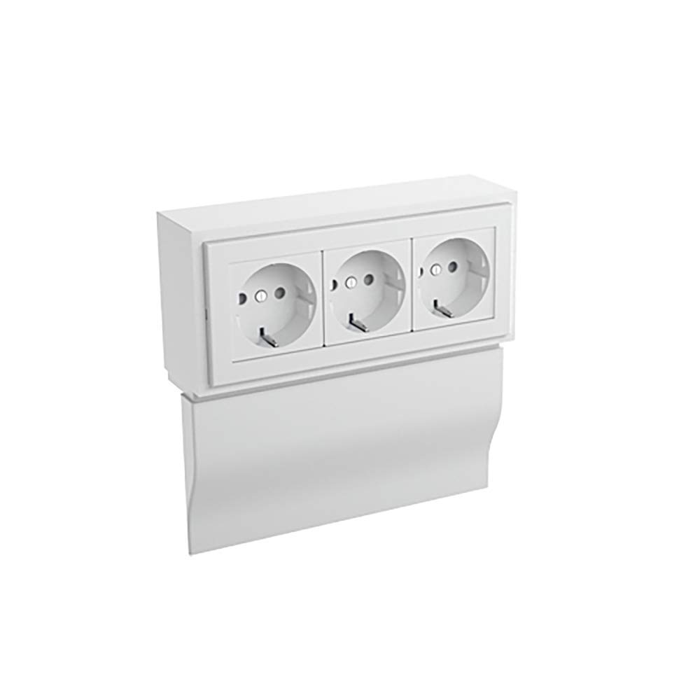 CablecoachHabengut 3-Way Socket Unit for Skirting Board Contents: 1 Piece